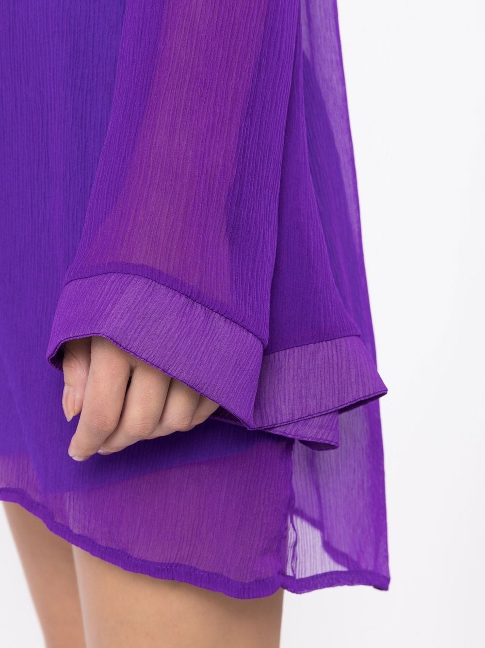 Shop Amir Slama Tie-front Crinkled Silk Blouse In Purple