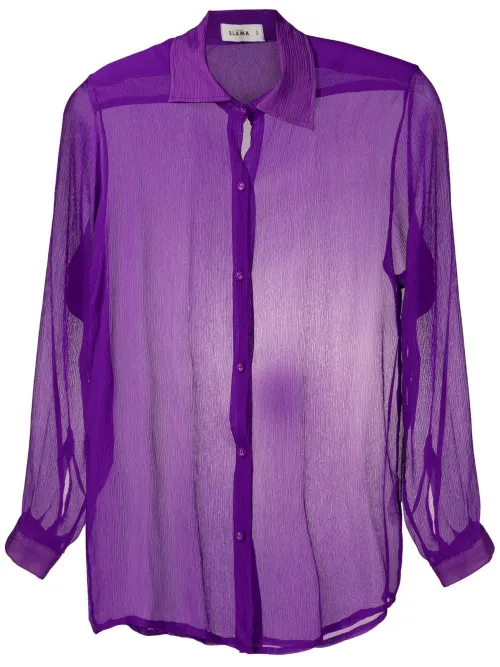 Chemise transparente en soie à effet froissé - Amir Slama - Modalova