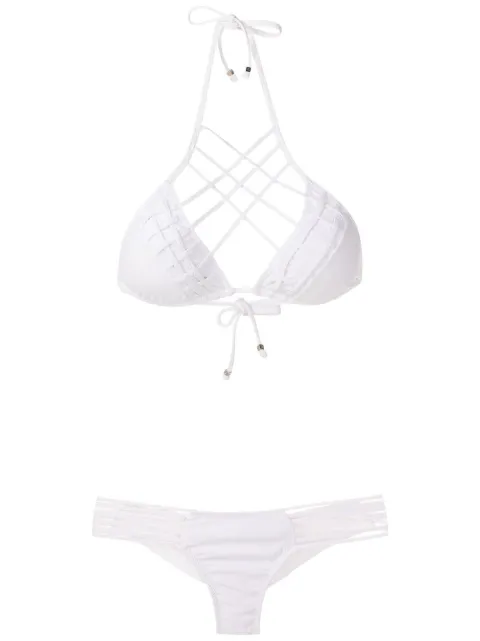 Amir Slama bikini con tiras en forma de malla