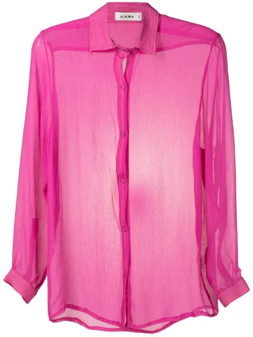 Chemise transparente en soie à effet froissé - Amir Slama - Modalova