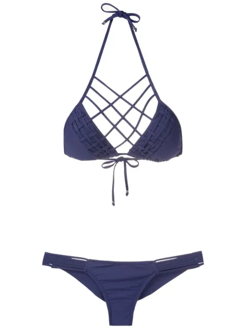 Amir Slama bikini con tiras en forma de malla