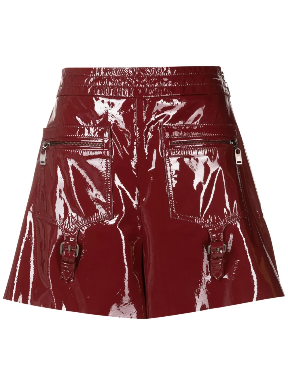 Nk Vicky Patent-leather Shorts In Red