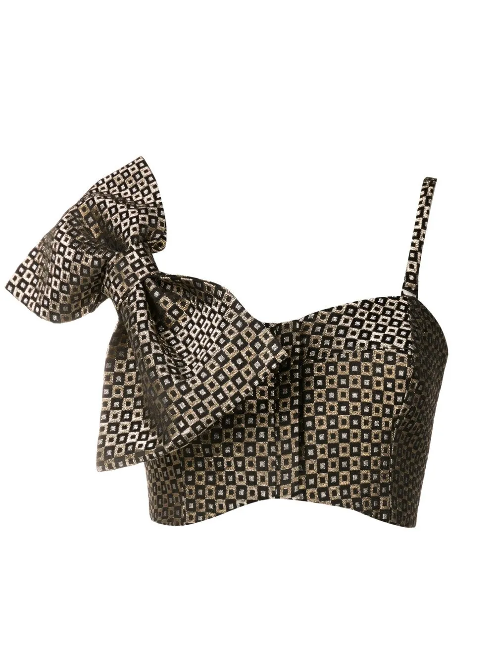 Nk Nichy Jacquard Cropped Top In Metallic