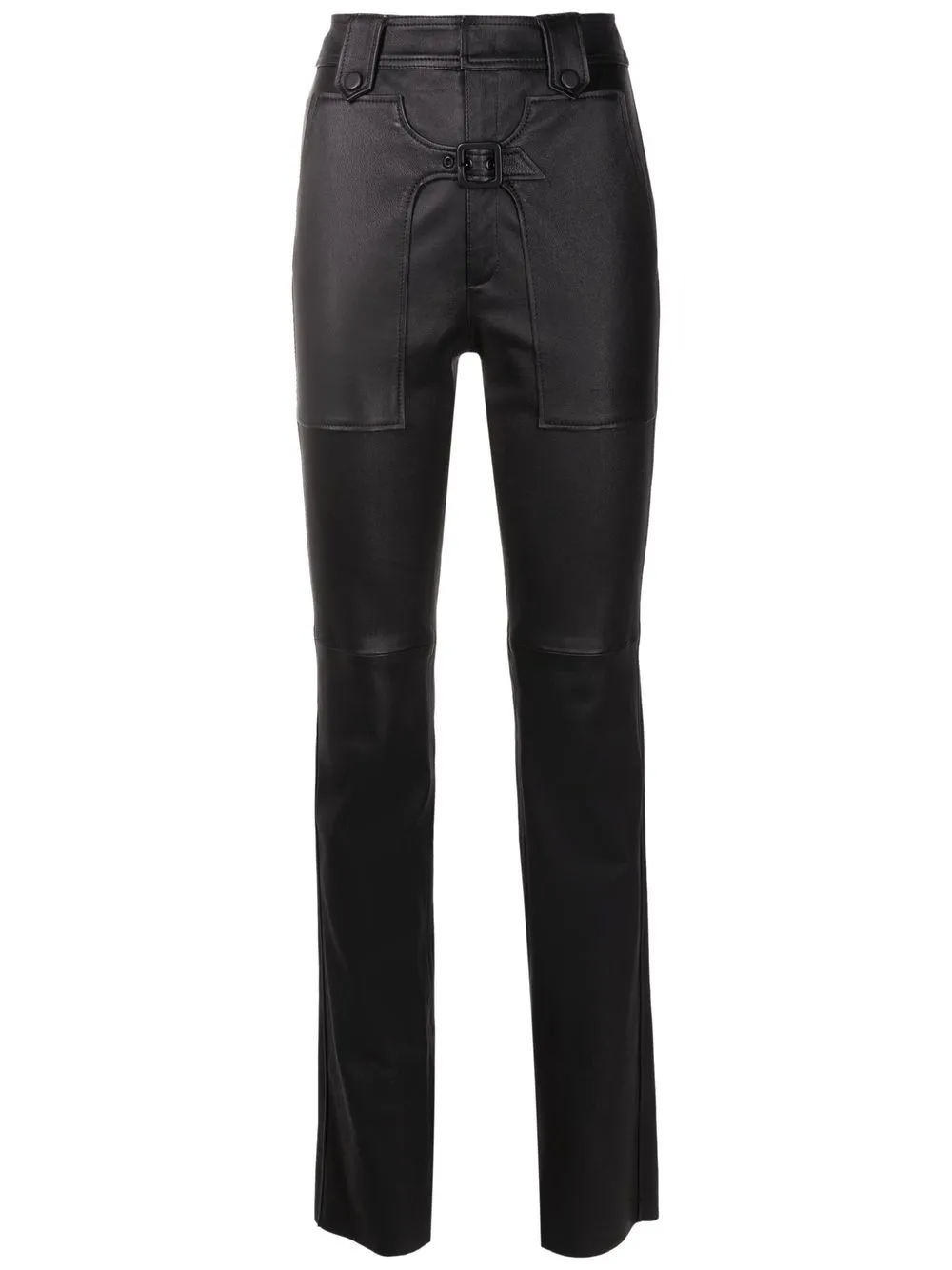 Nk Fleur Leather Slim-cut Trousers In Black