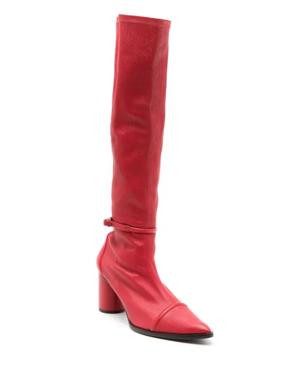 Red knee high boots on sale cheap