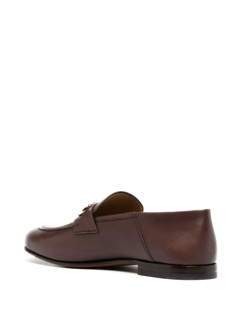 Ferragamo Gancini-ornament Leather Loafers In Brown