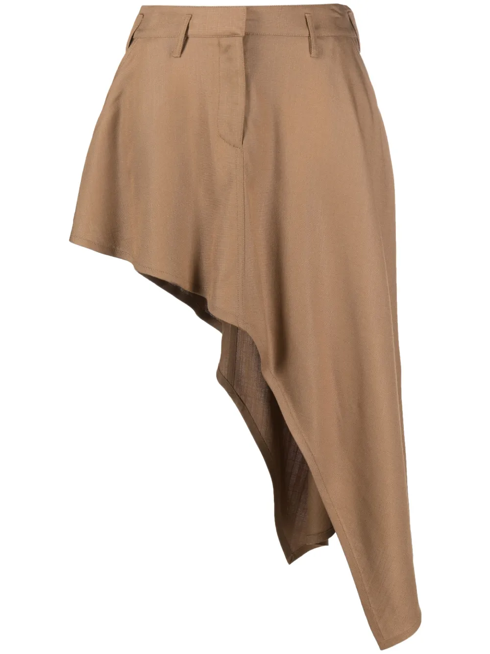 Stella Mccartney Satin Asymmetric Skirt In Caramel