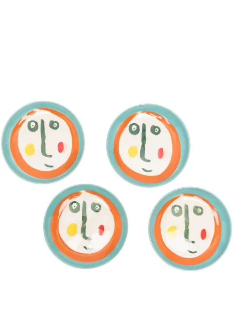 Serax Feast Face 2 abstract-print plate (set of 4)
