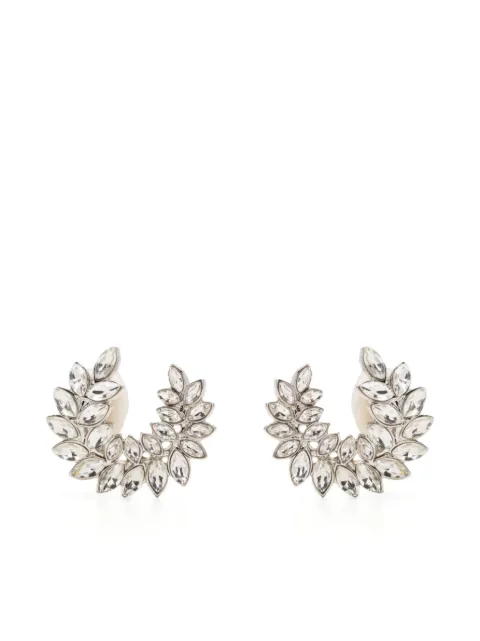 Kenneth Jay Lane Leaf crystal-embellished earrings