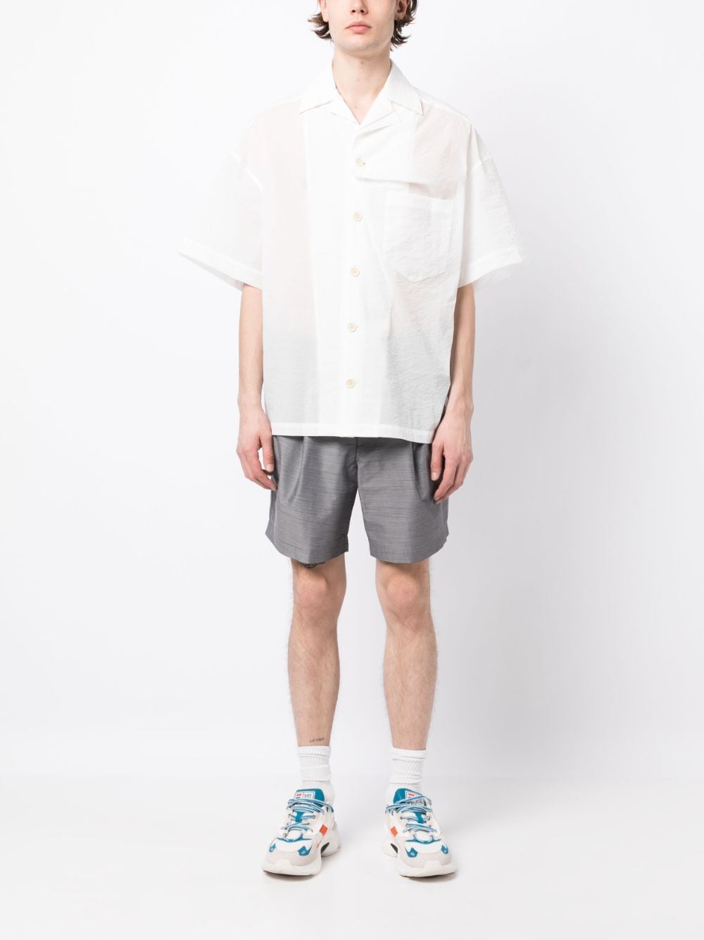 Kolor Cropped tapered-leg Suit Shorts - Farfetch