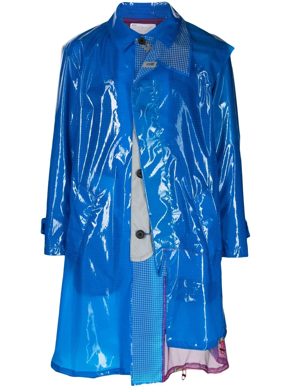 

Kolor high-shine trench coat - Blue