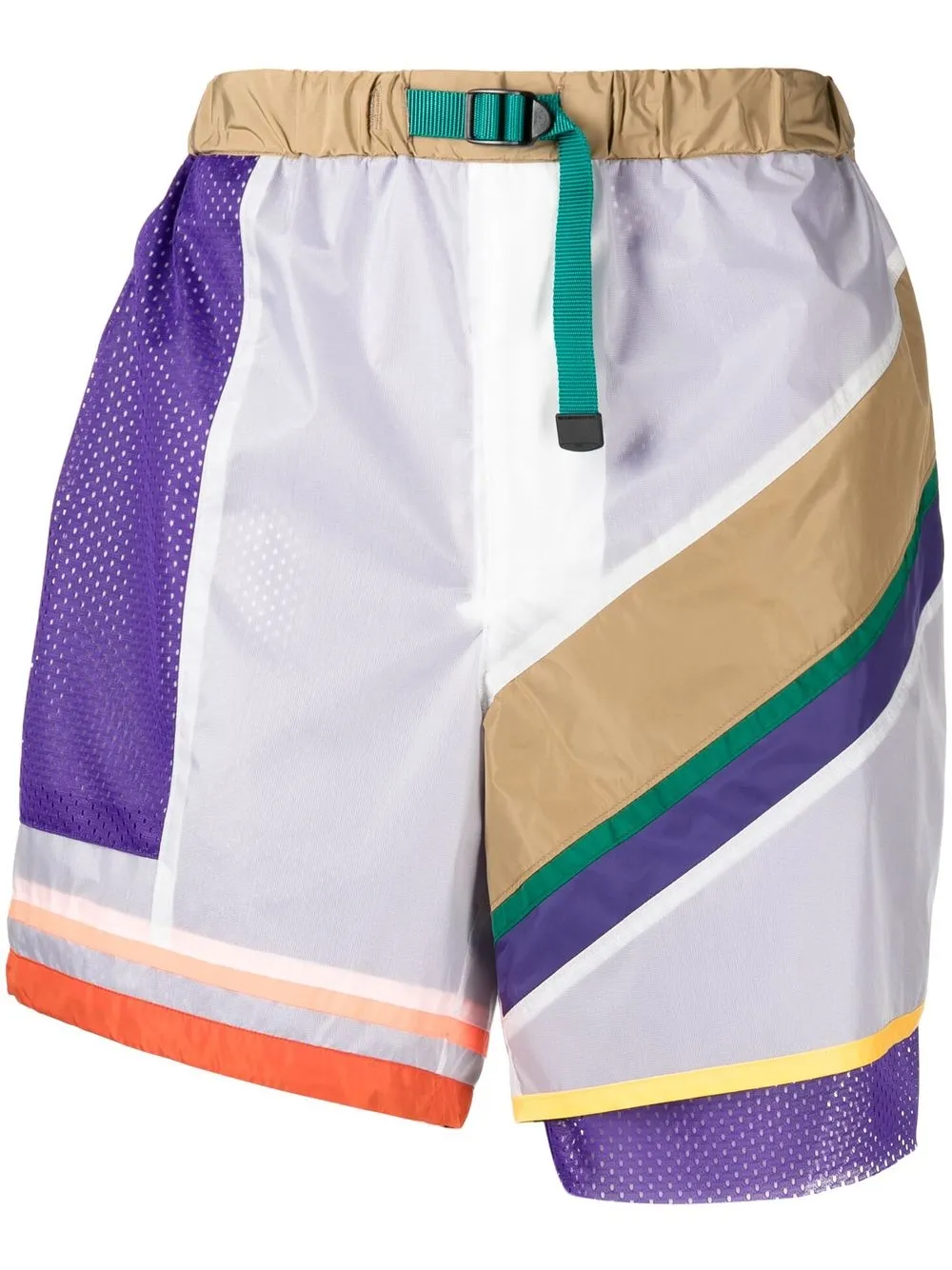 

Kolor patchwork-panelled sports shorts - Multicolour