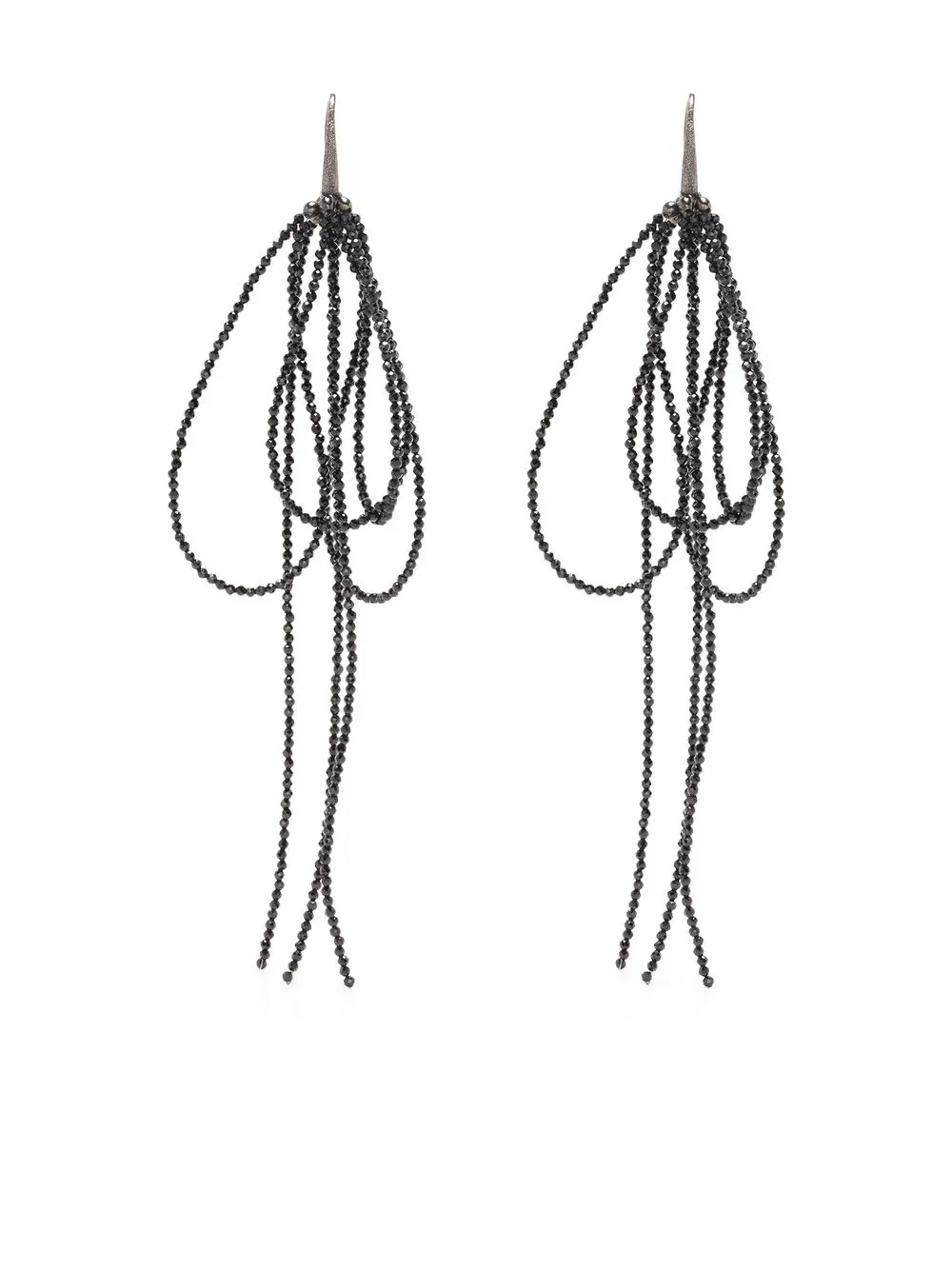 

Brunello Cucinelli bead-embellished layered earrings - Black