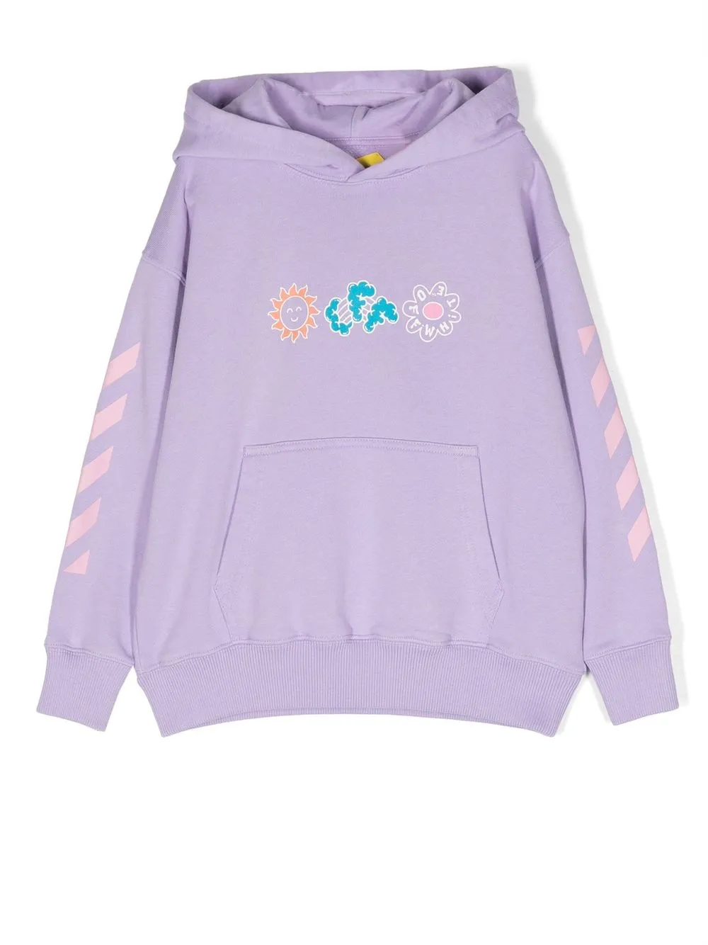 

Off-White Kids Diag-stripe print hoodie - Purple