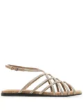 Brunello Cucinelli metallic gladiator sandals - Brown