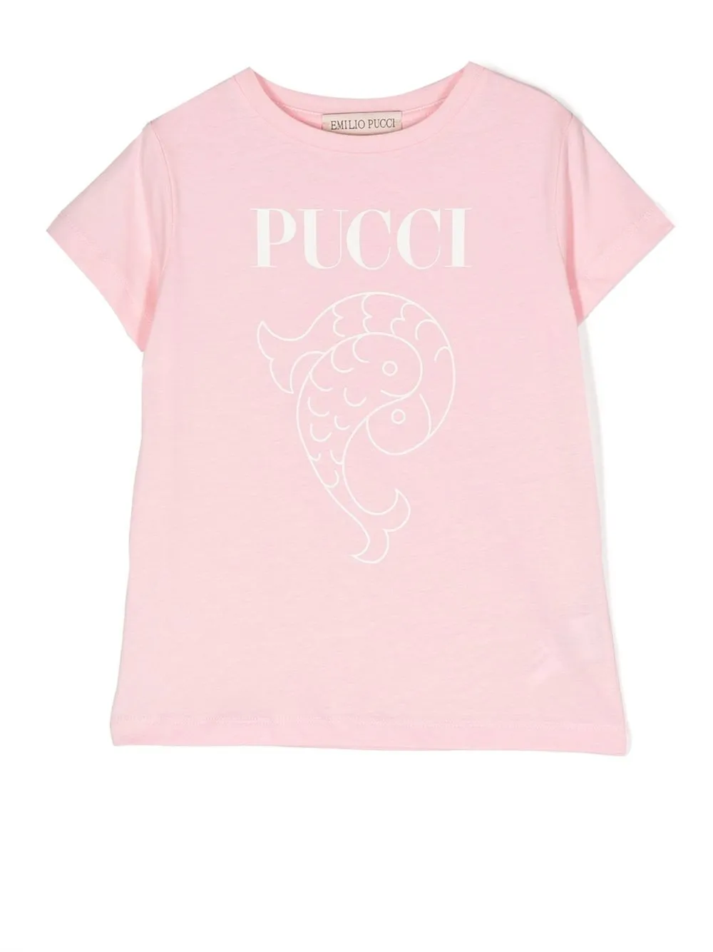 

PUCCI Junior fish-print cottonT-shirt - Pink