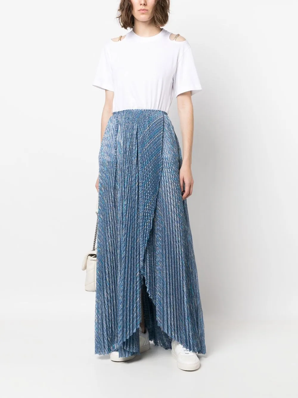 Forte Forte Plooirok met asymmetrische afwerking - Blauw