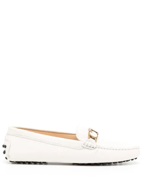 Tod's leather logo-plaque loafers