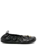 JW Anderson logo-plaque ruched ballerina - Black
