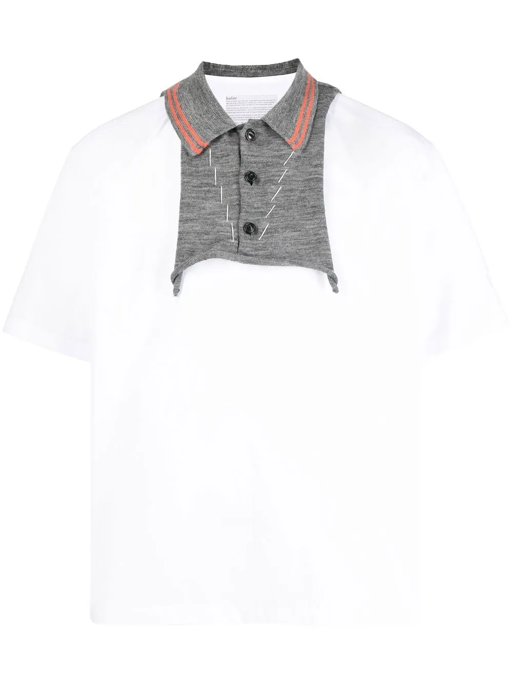 

Kolor layered-detail contrasting collar shirt - Brown