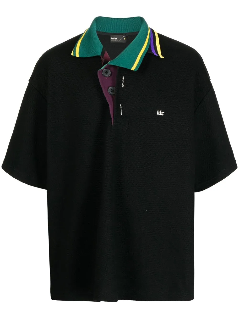 

Kolor asymmetric layered-collar T-shirt - Black