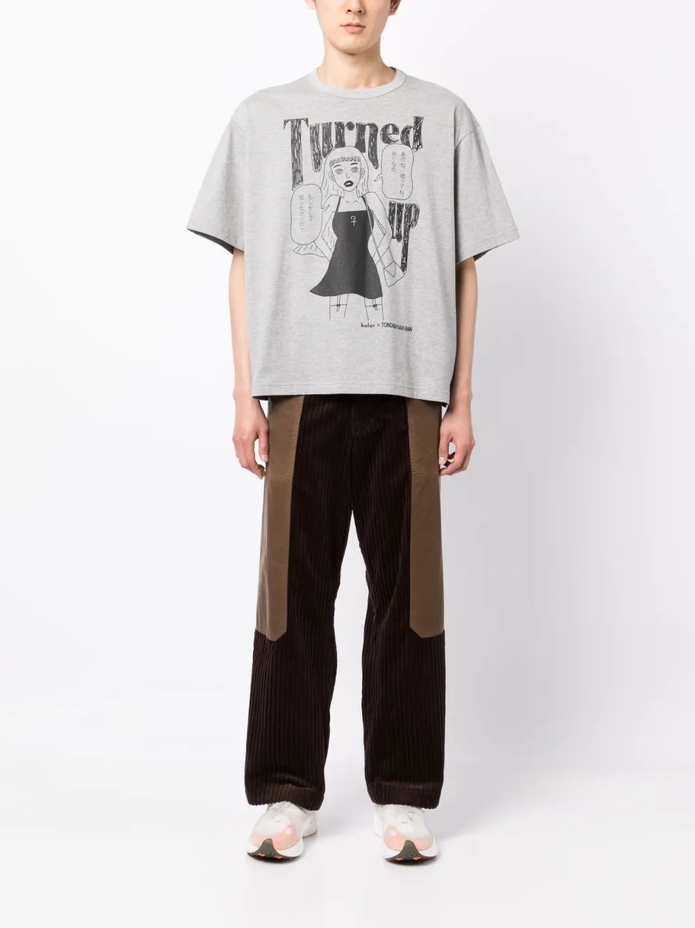 Kolor T-shirt met print - Grijs