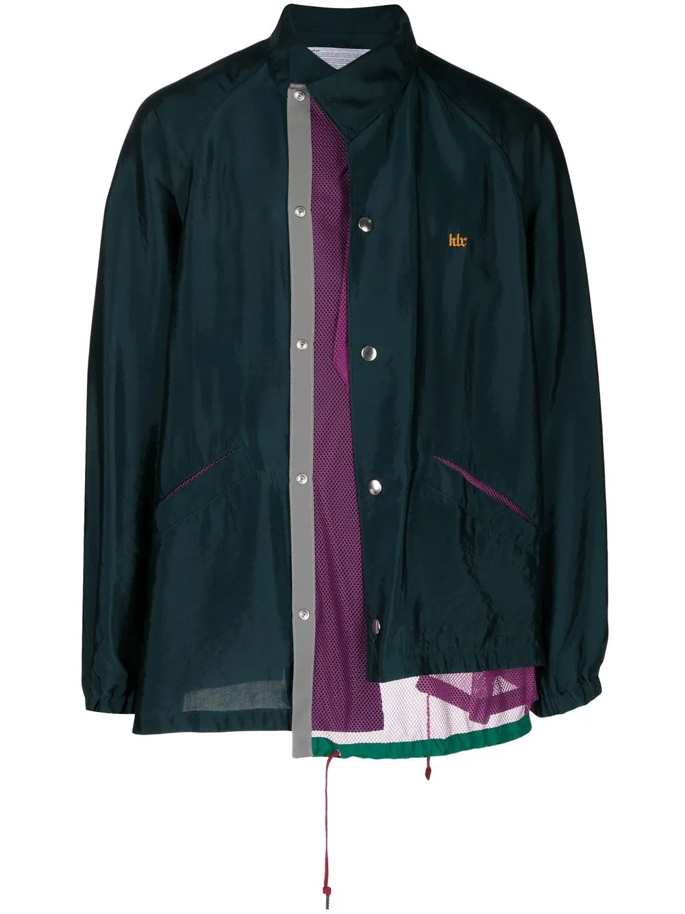 

Kolor asymmetric mesh-panel jacket - Green