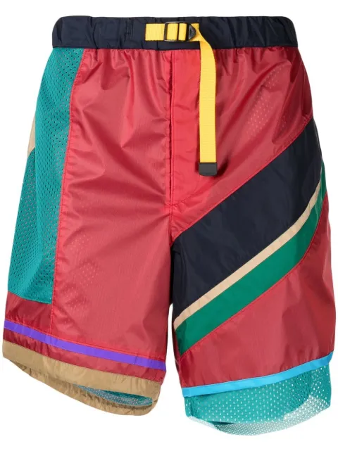 Kolor patchwork-panelled sports shorts