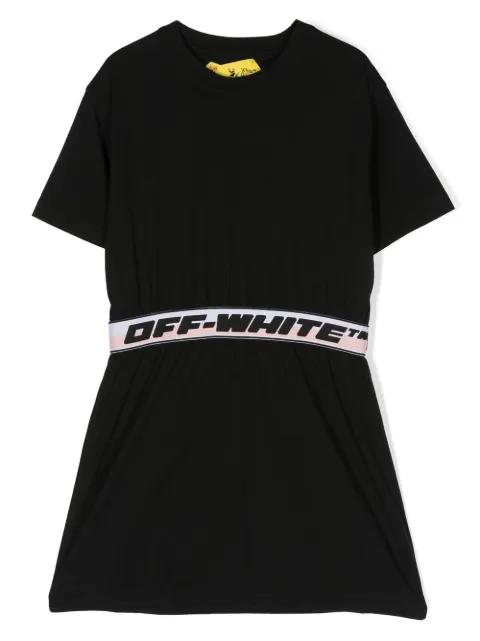 Off-White Kids فستان بشريط خصر بشعار الماركة 