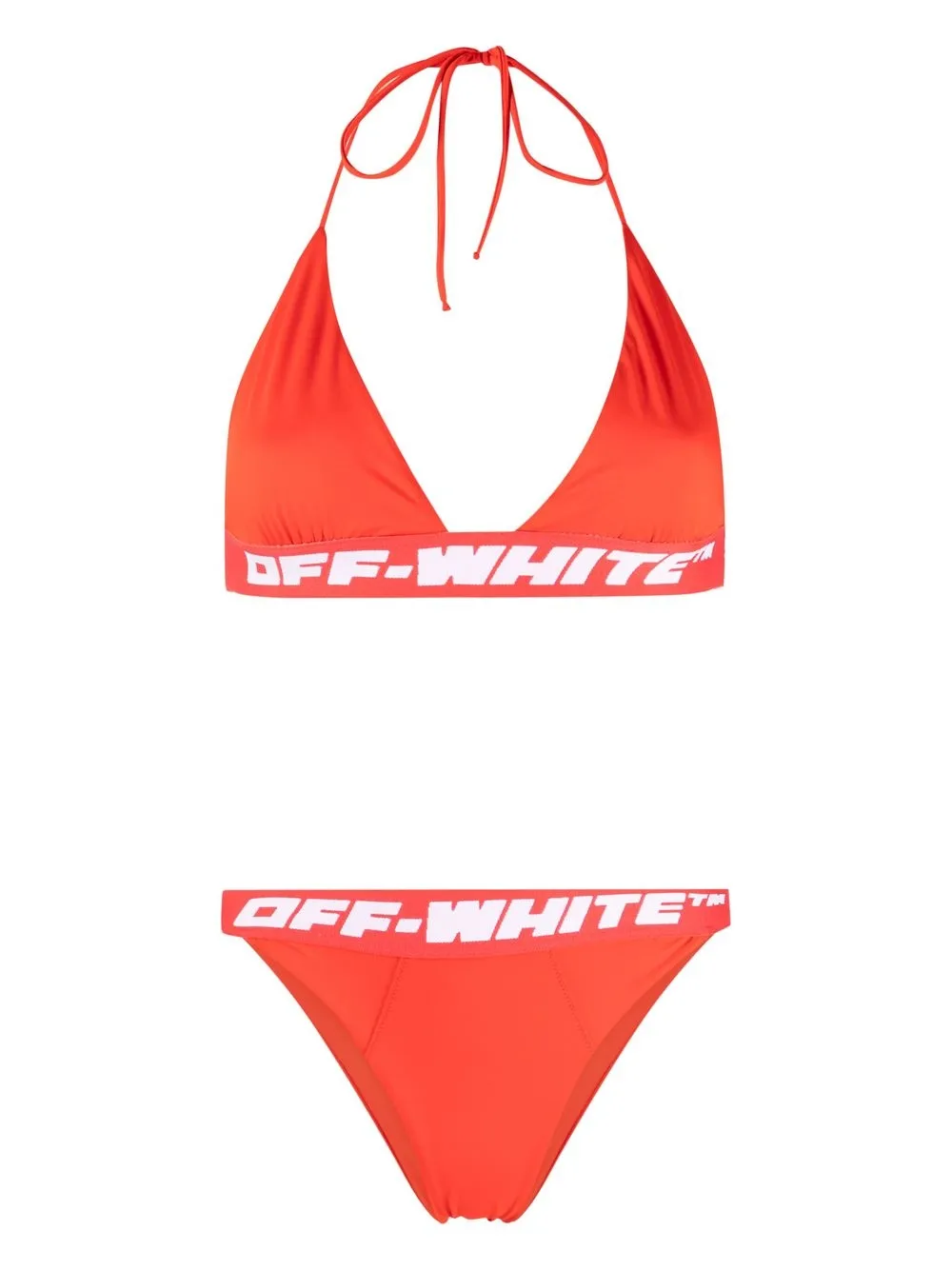 

Off-White logo-tape bikini set - Red