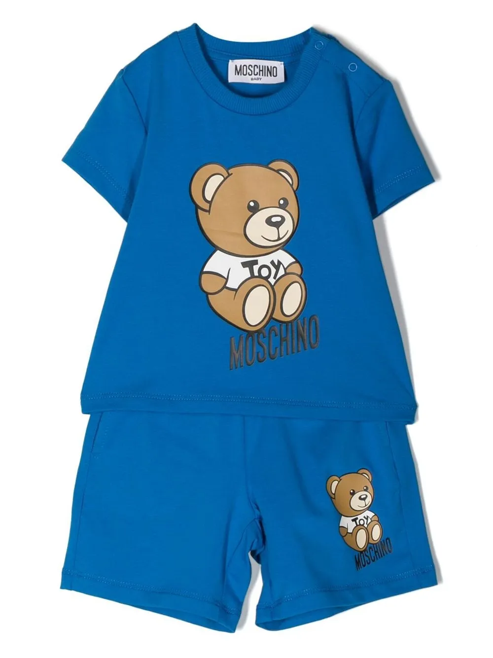 

Moschino Kids Teddy Bear-print short set - Blue