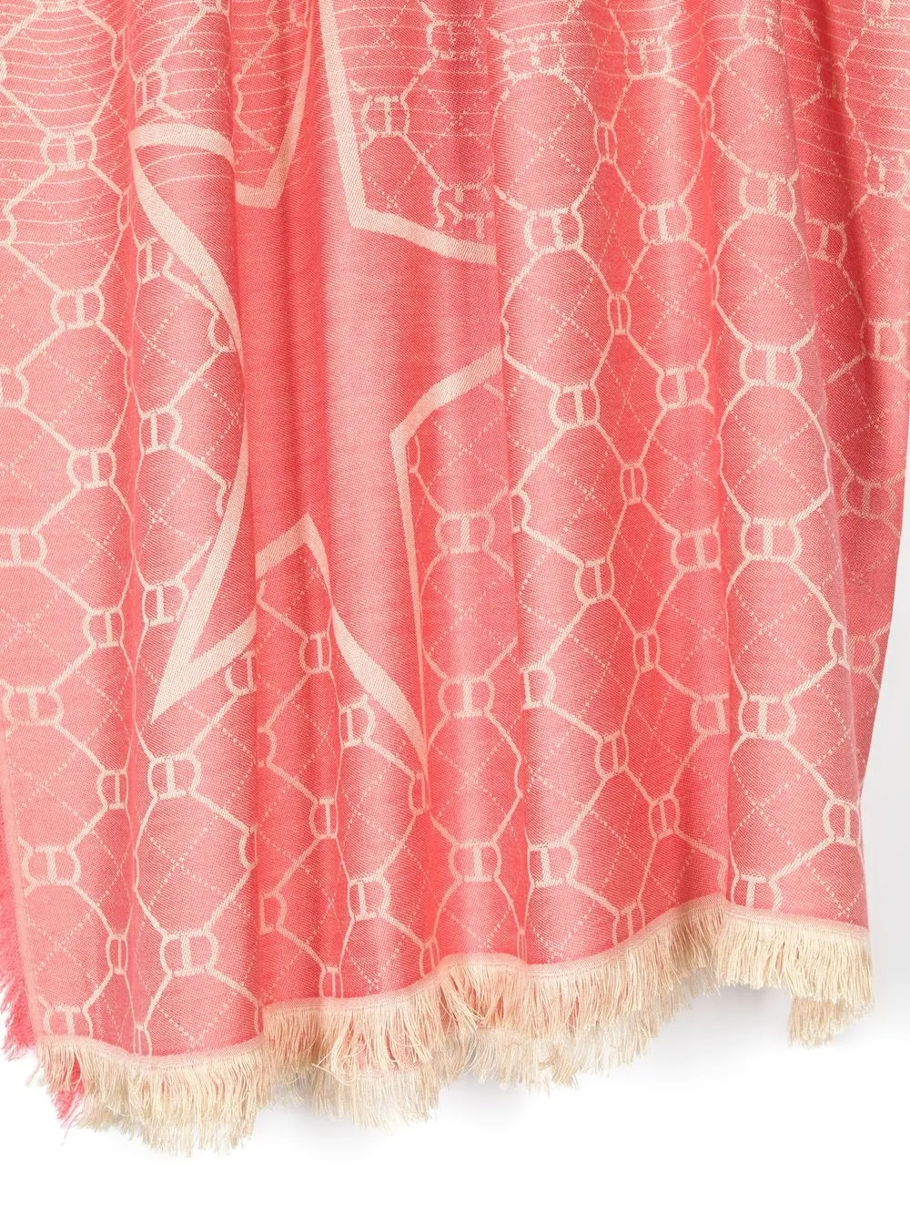 Twinset Stellar Jacquard Scarf In Neutrals