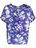 Pierre-Louis Mascia Briancon floral-print silk top - Blue