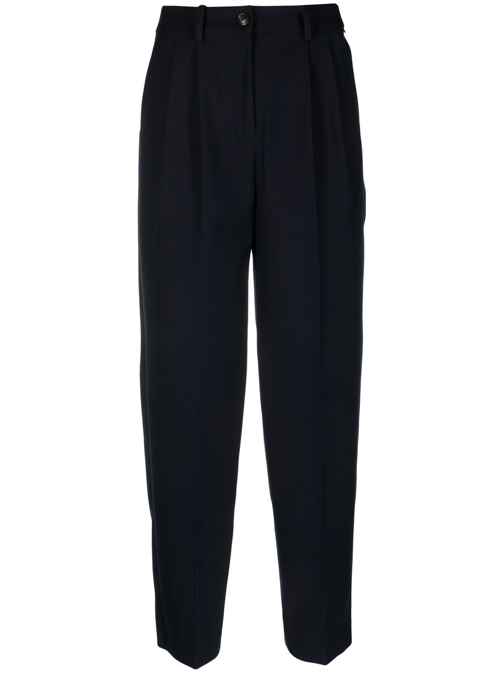 Tommy Hilfiger Pleated Tapered Wide-leg Trousers In Blue