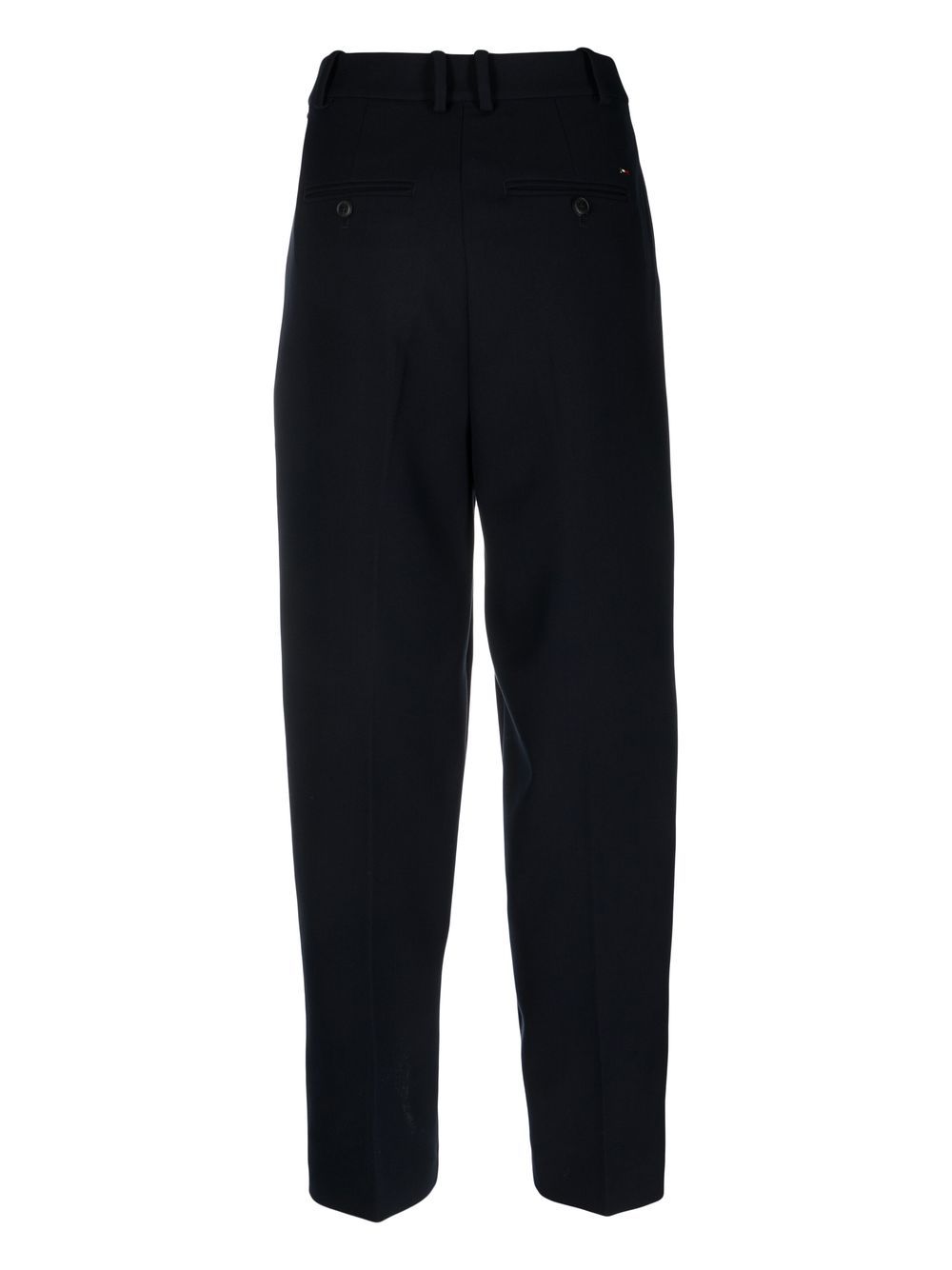 Shop Tommy Hilfiger Pleated Tapered Wide-leg Trousers In Blue