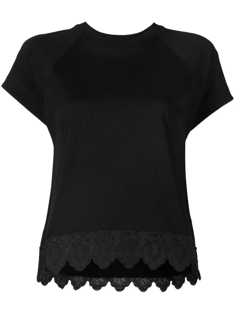 

Simone Rocha broderie-anglaise short-sleeve T-shirt - Black