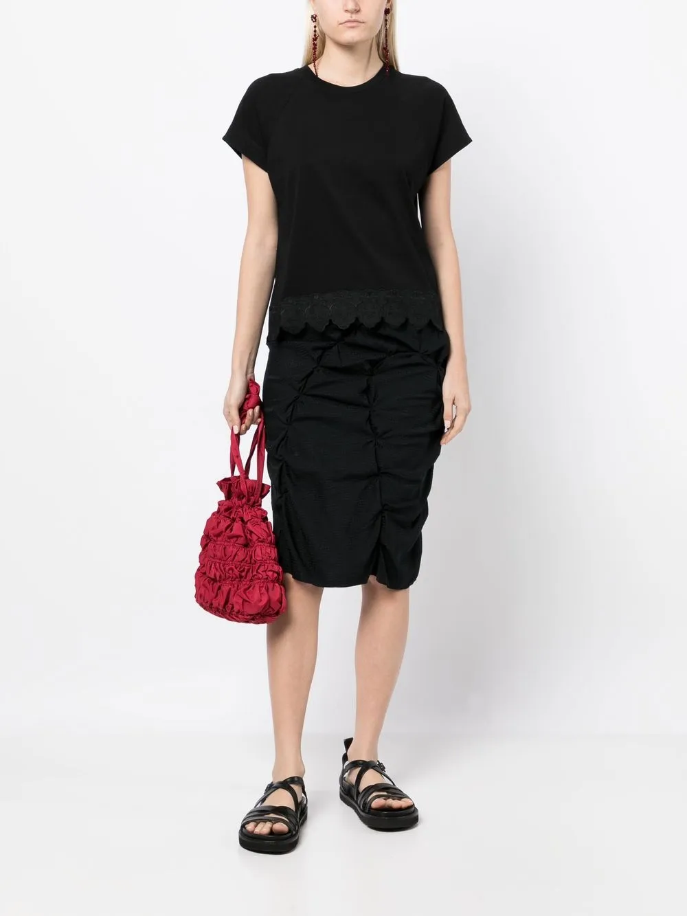 Simone Rocha Blouse met broderie anglaise - Zwart