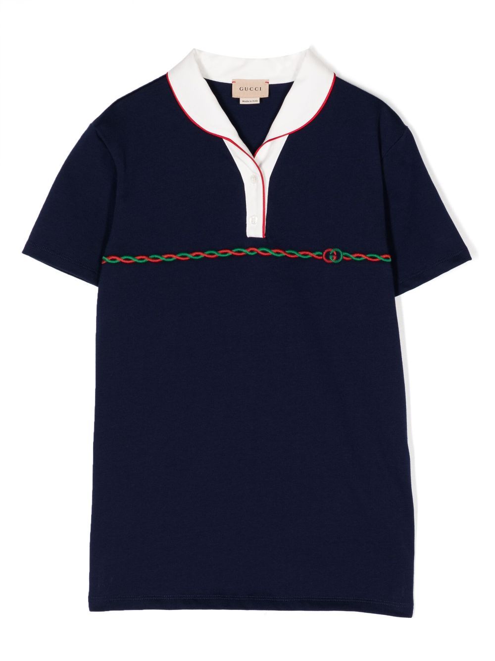 Image 1 of Gucci Kids playera tipo polo con ribete en contraste