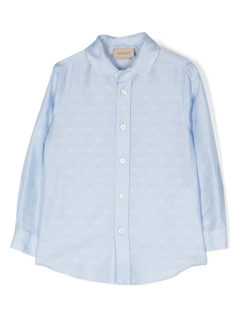 Gucci Kids Double G star cotton shirt - Blue