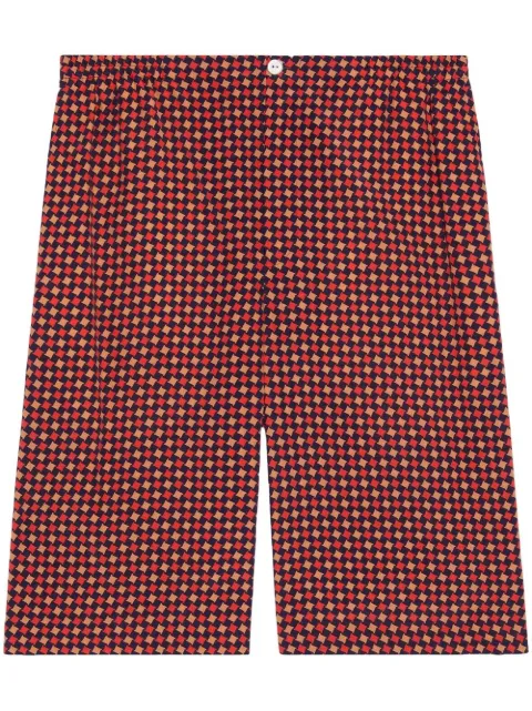 Gucci geometric houndstooth-print tailored shorts