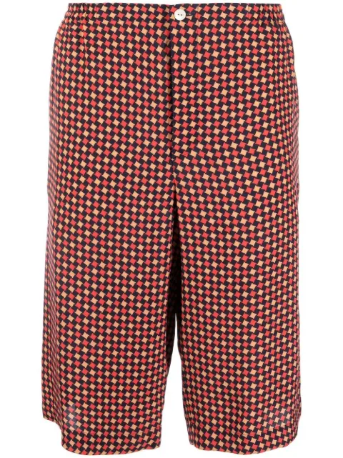 Gucci geometric houndstooth-print tailored shorts