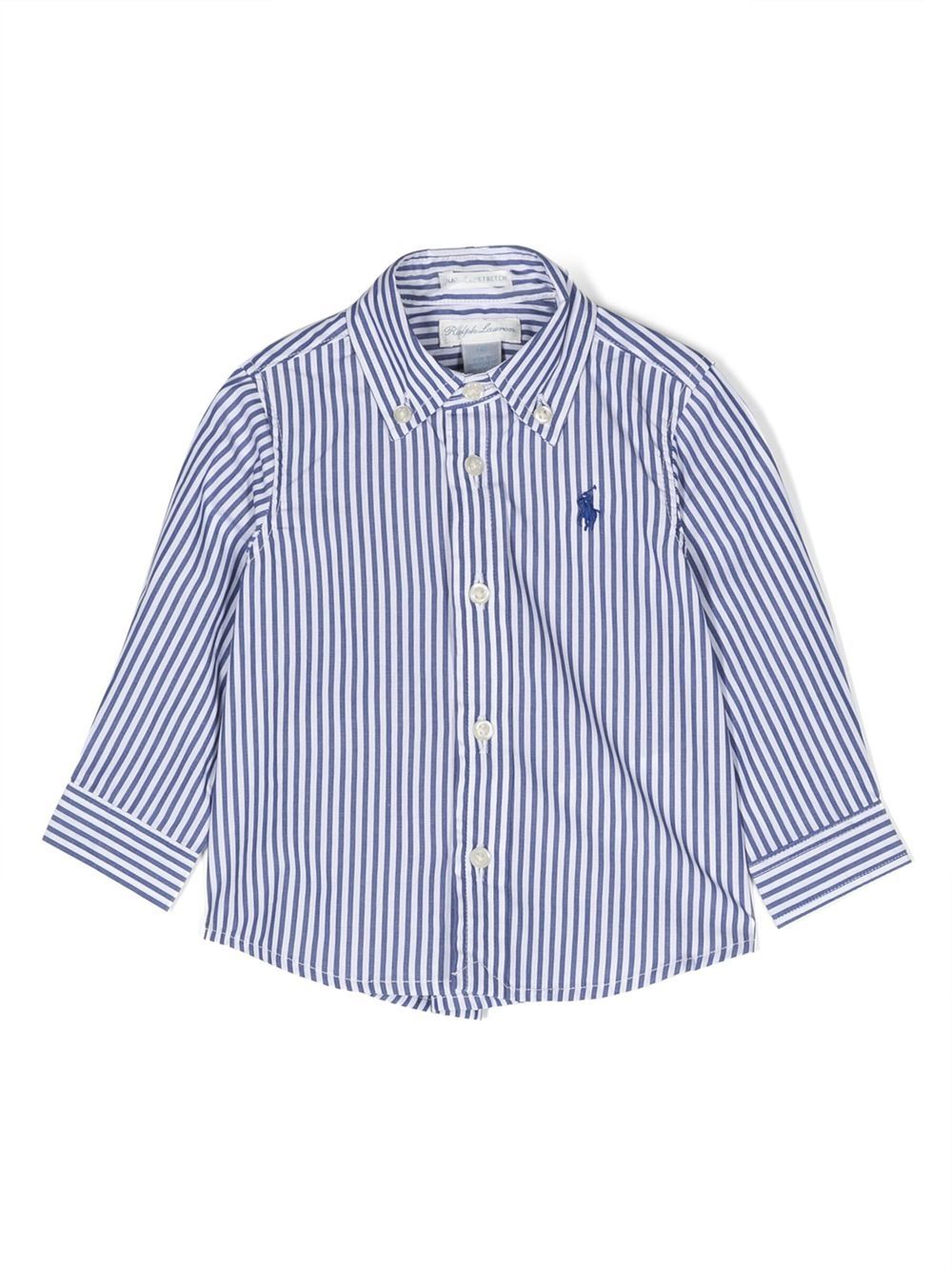 RALPH LAUREN LOGO-EMBROIDERED STRIPE-PRINT SHIRT