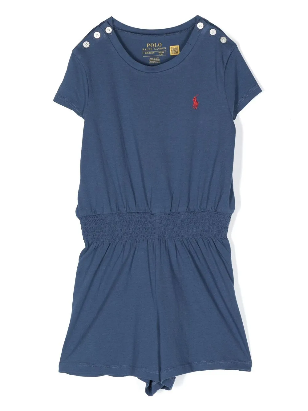 

Ralph Lauren Kids Polo Pony cotton playsuit - Blue