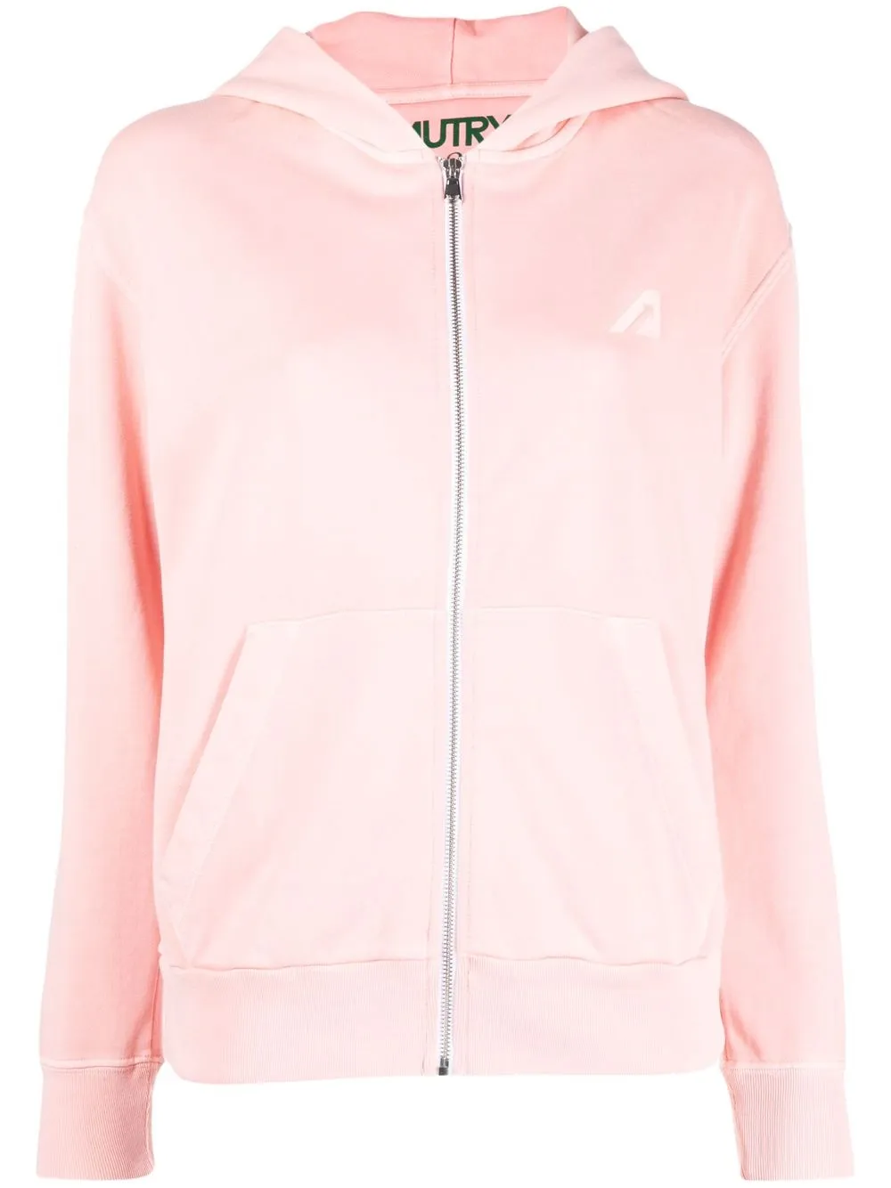 

Autry logo-embroidered zipped hoodie - Pink