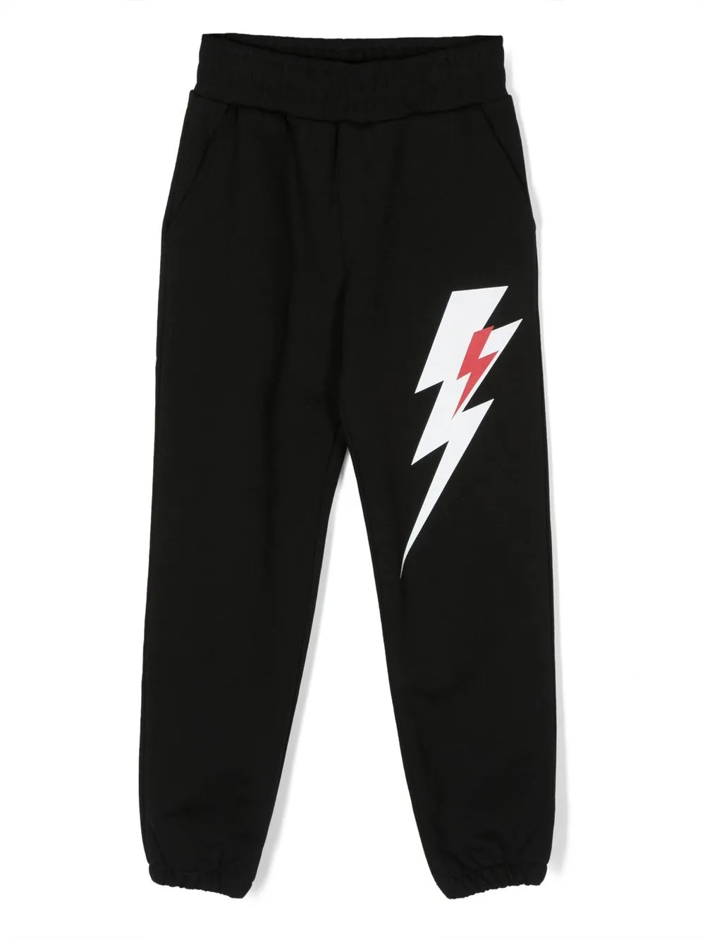 Neil Barrett Kids' Cotton Sweatpants In Nero/black