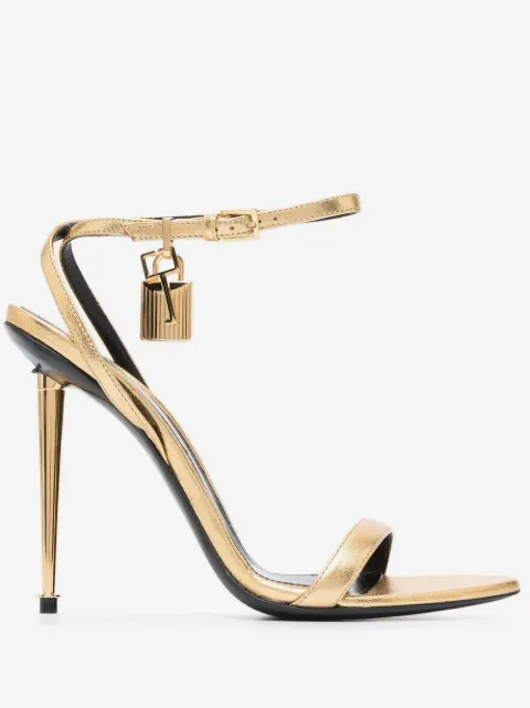 TOM FORD 115mm Padlock metallic sandals 