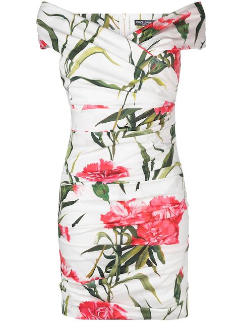 Dolce & Gabbana floral-print off-shoulder dress 