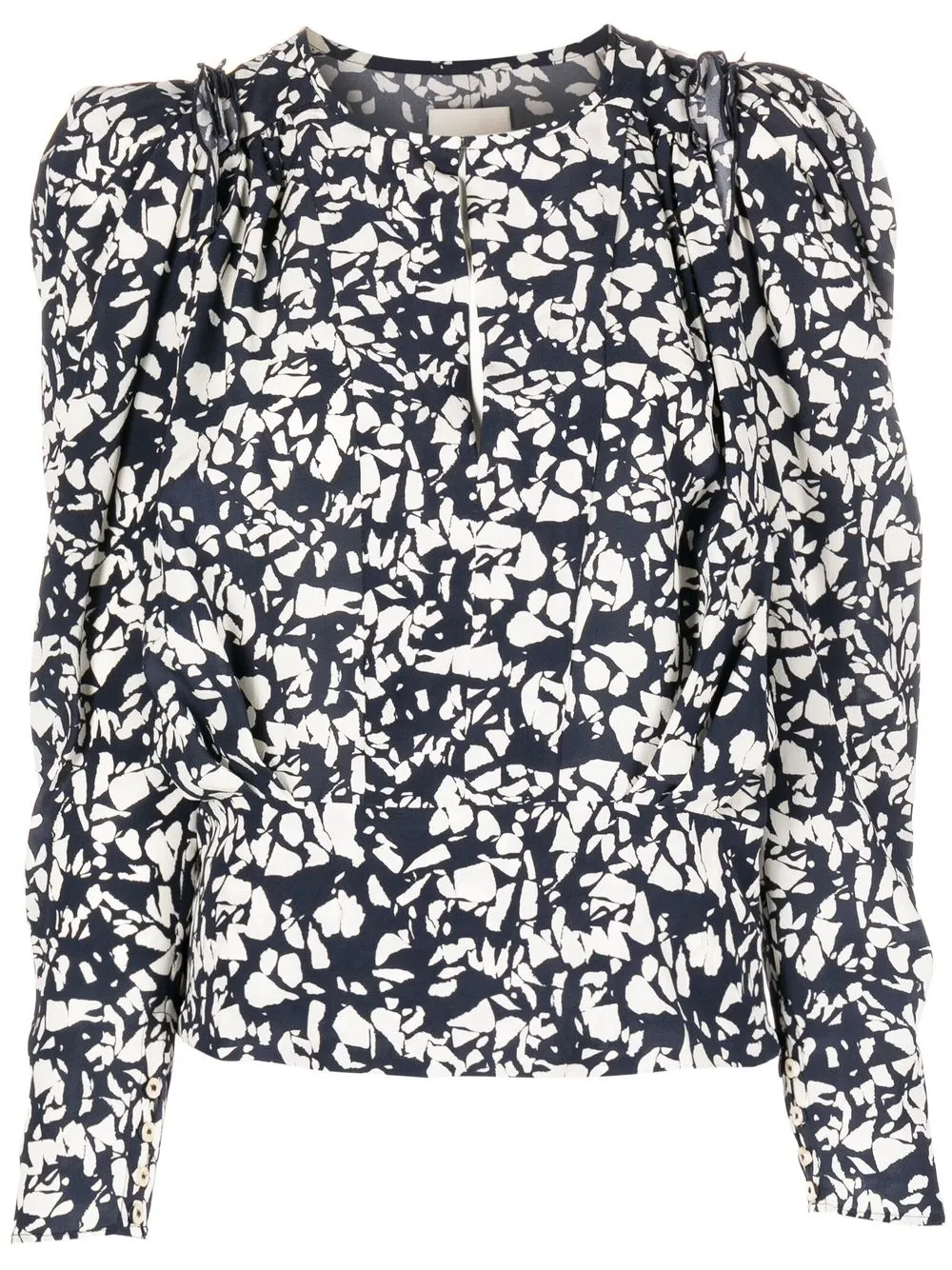 

Isabel Marant blusa con estampado abstracto y mangas farol - Negro