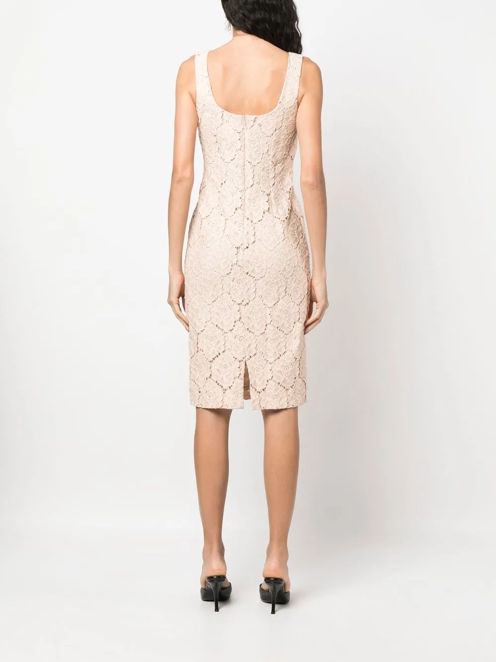 Max Mara Jurk met bloemenkant Beige