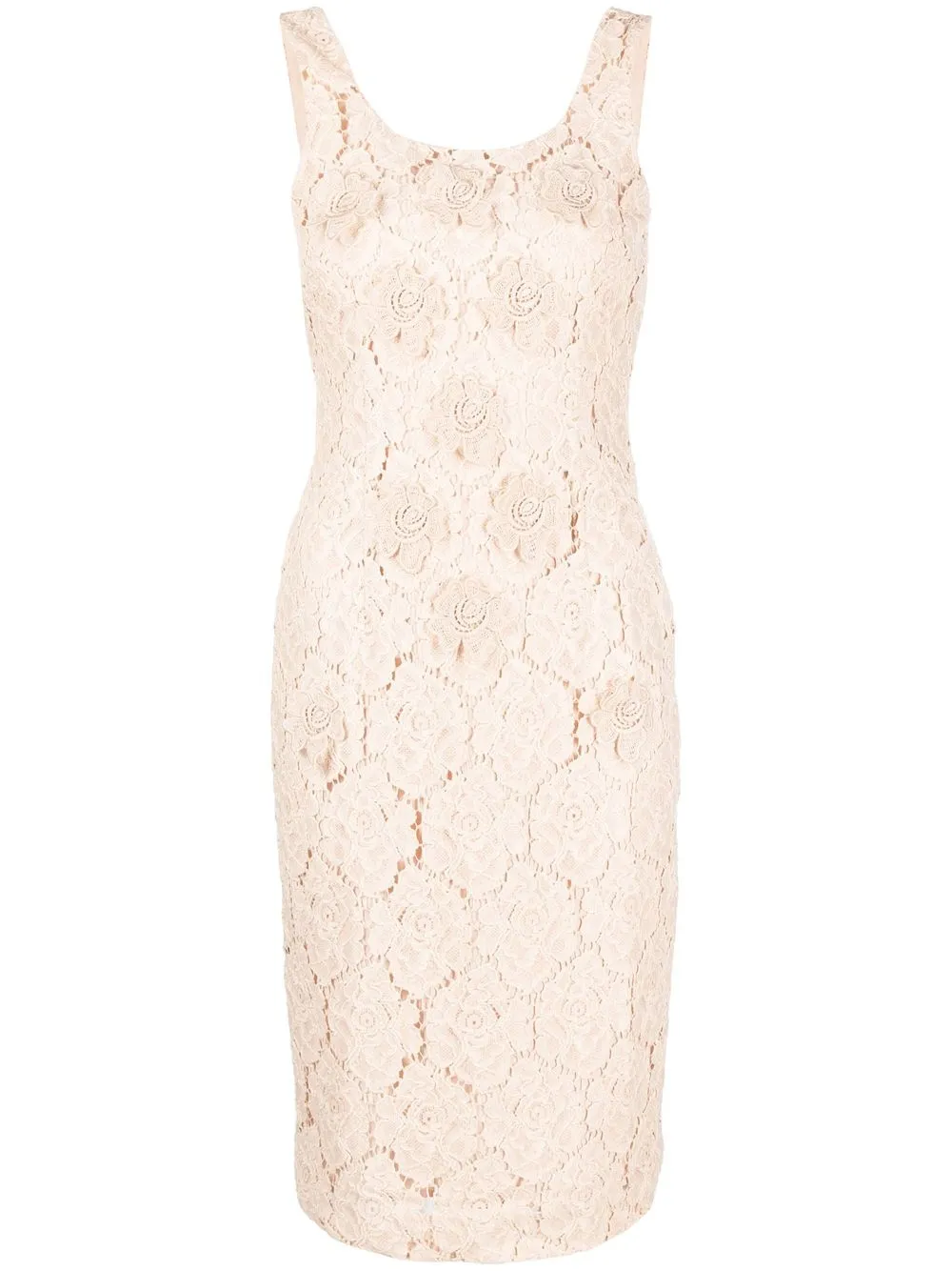 Max Mara Jurk met bloemenkant Beige